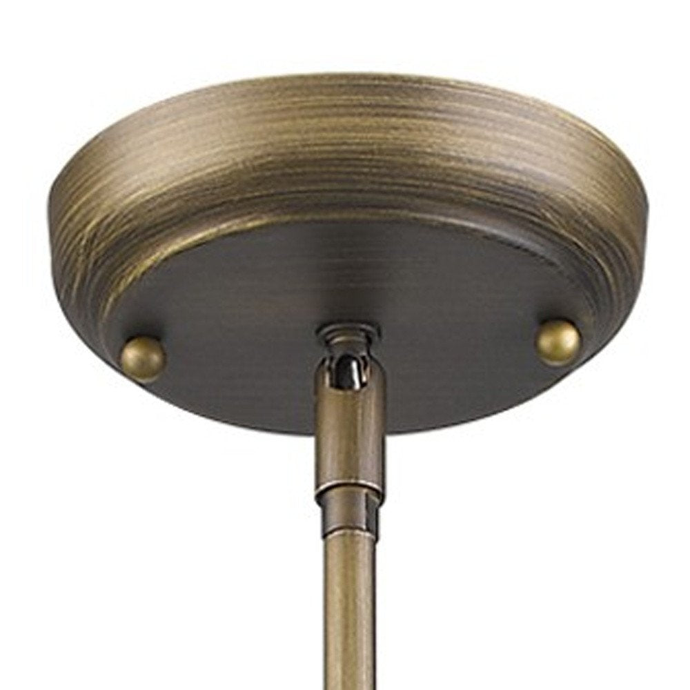 Brushed Gold Metal Hanging with Round Glass Shade on a white background