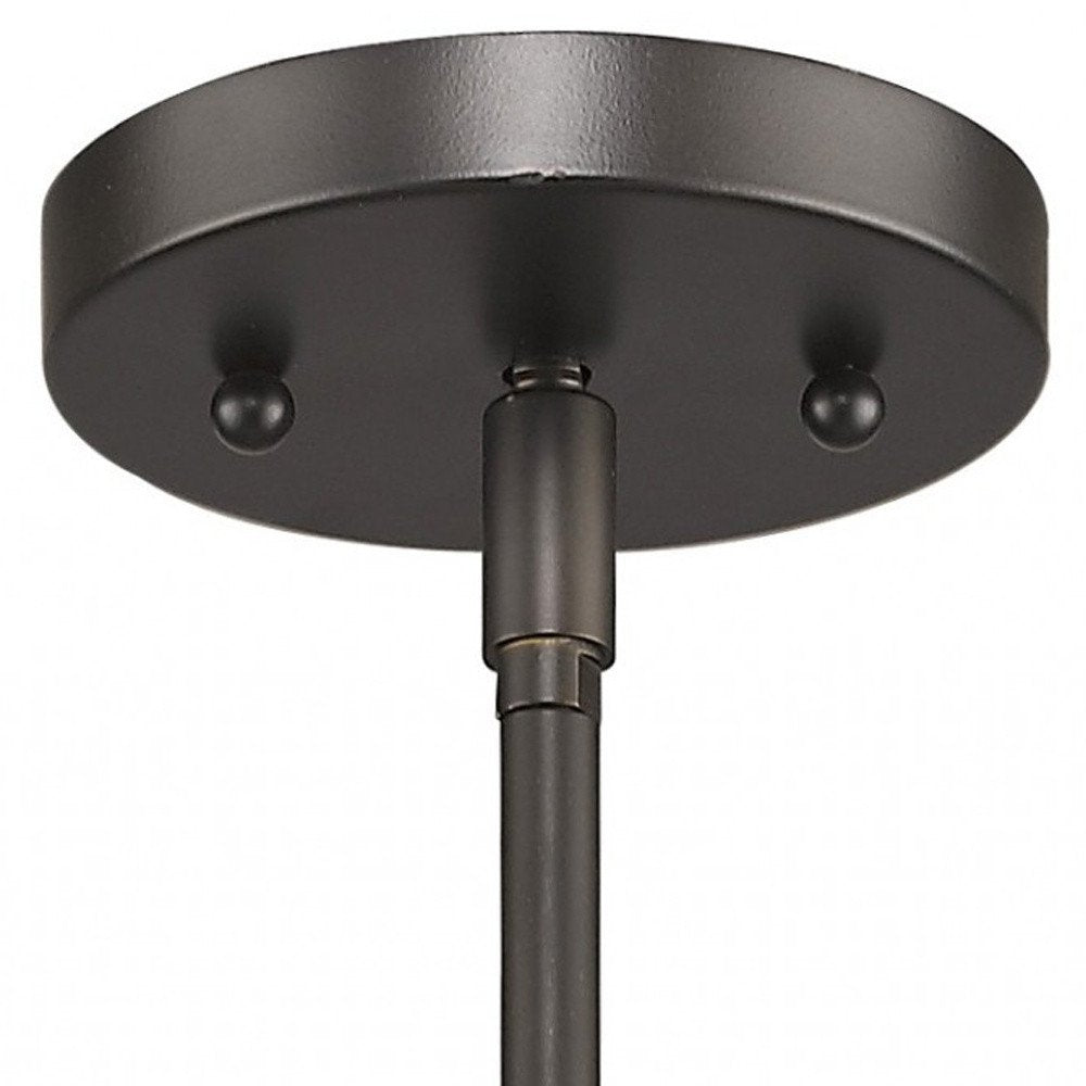 Brushed Bronze Minimalist Cylindrical Hanging Light on a white background
