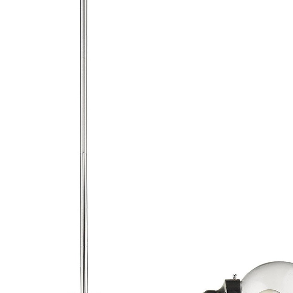 Silver Metal Two Light Dimmable Ceiling Light With Clear Shades