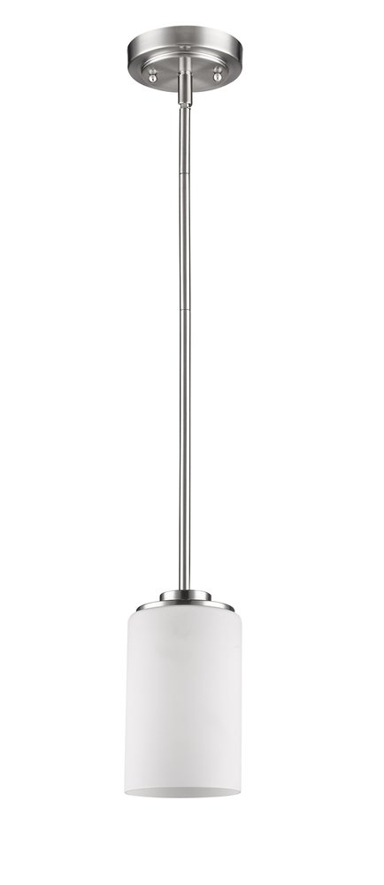 Silver Frosted Glass Hanging Light on a white background