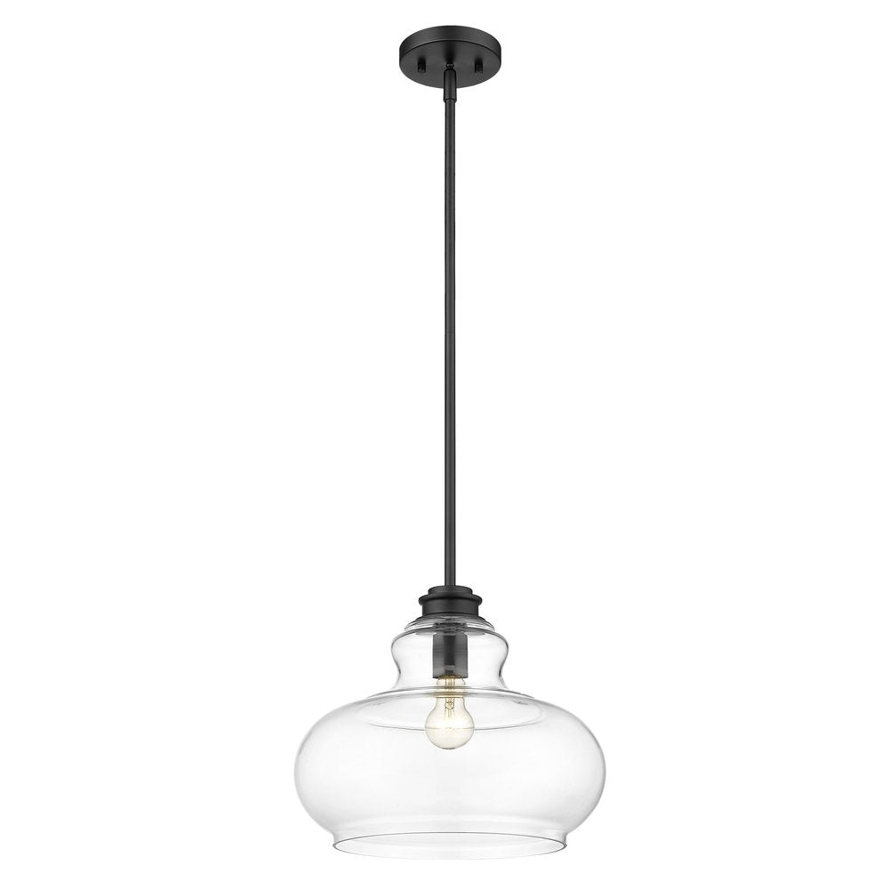 Torrel 1-Light Matte Black Pendant on a white background
