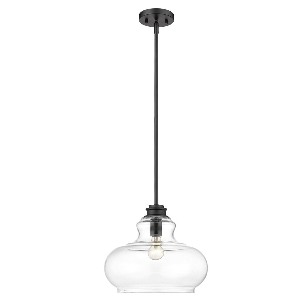 Torrel 1-Light Matte Black Pendant on a white background