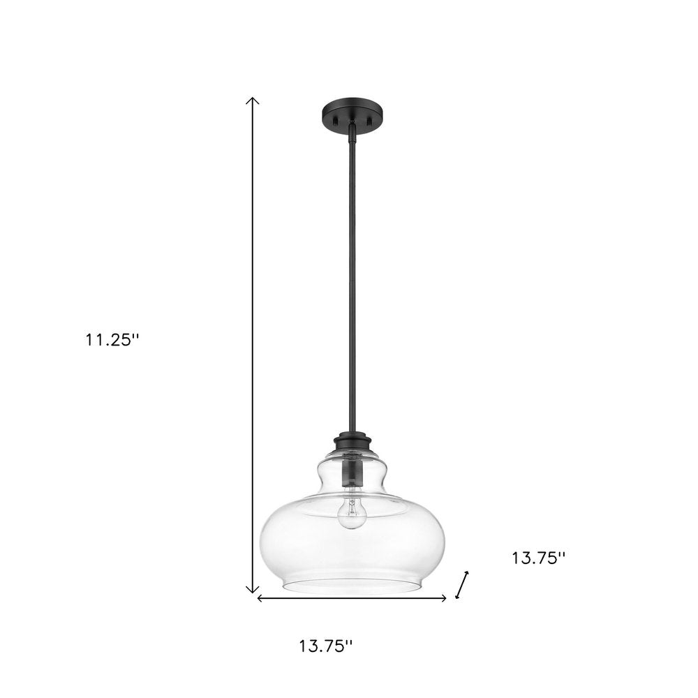 Torrel 1-Light Matte Black Pendant on a white background