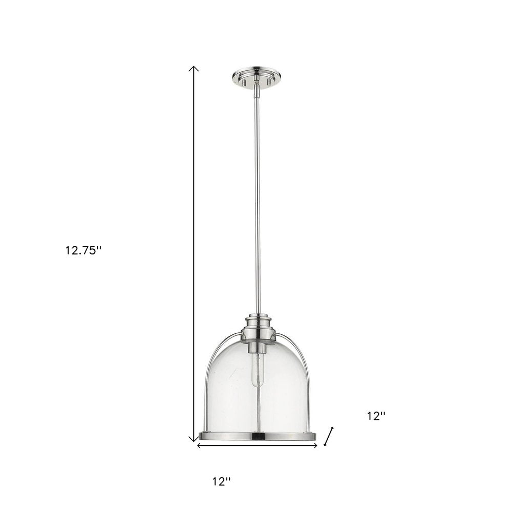 Stanton 1-Light Polished Nickel Pendant on a white background