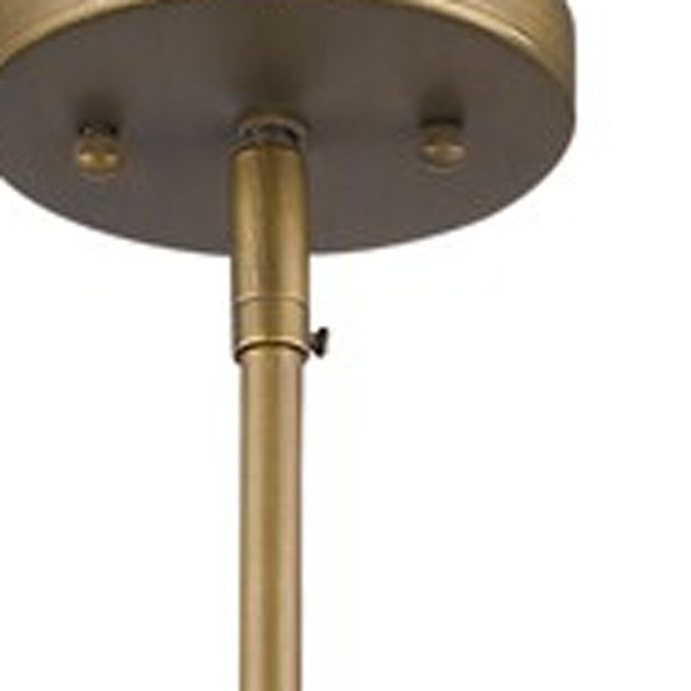 Brushed Gold Metal Cage Hanging Light on a white background
