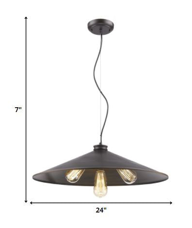Alcove 4-Light Oil-Rubbed Bronze Pendant With Raw Brass Interior Shade on a white background
