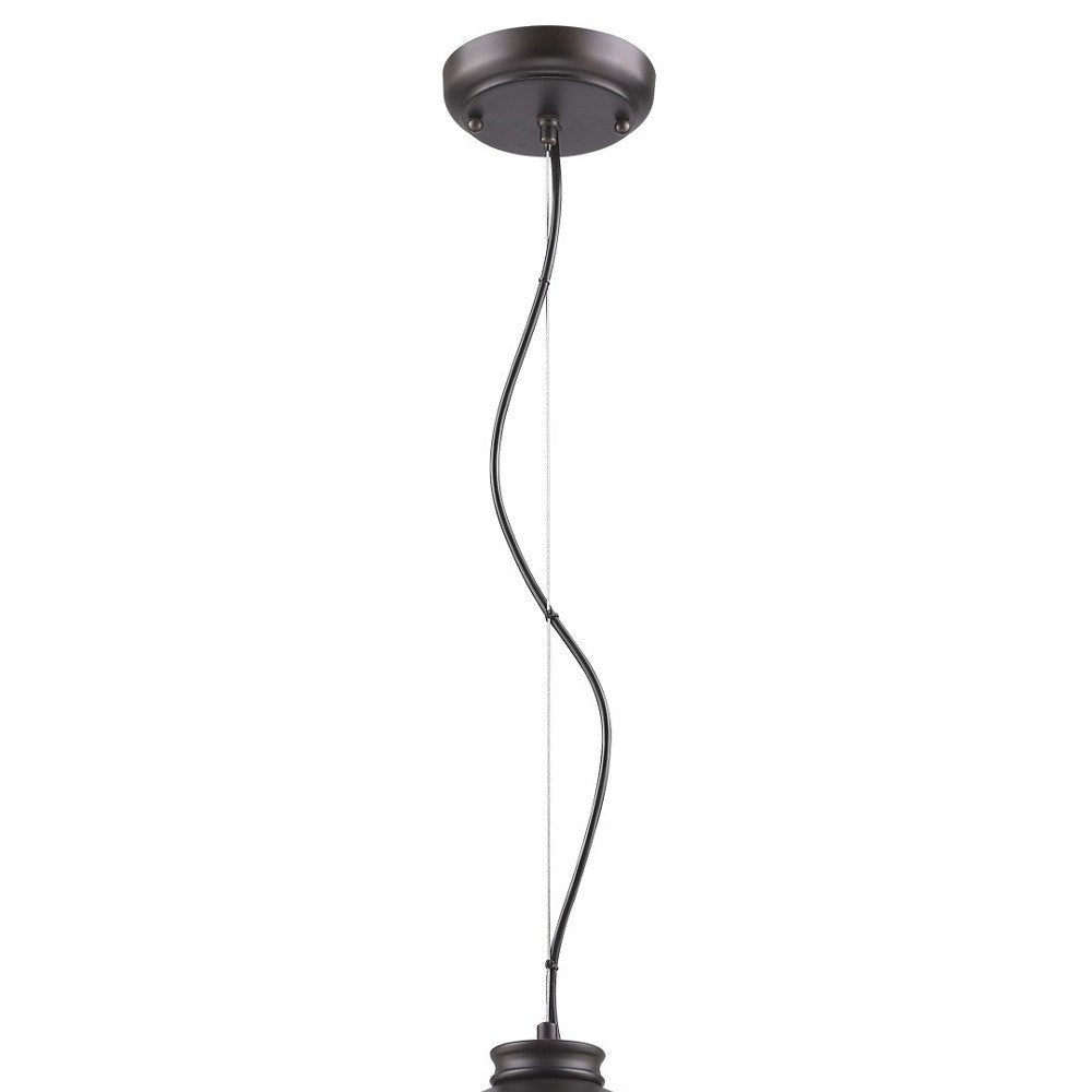 Alcove 4-Light Oil-Rubbed Bronze Pendant With Raw Brass Interior Shade on a white background