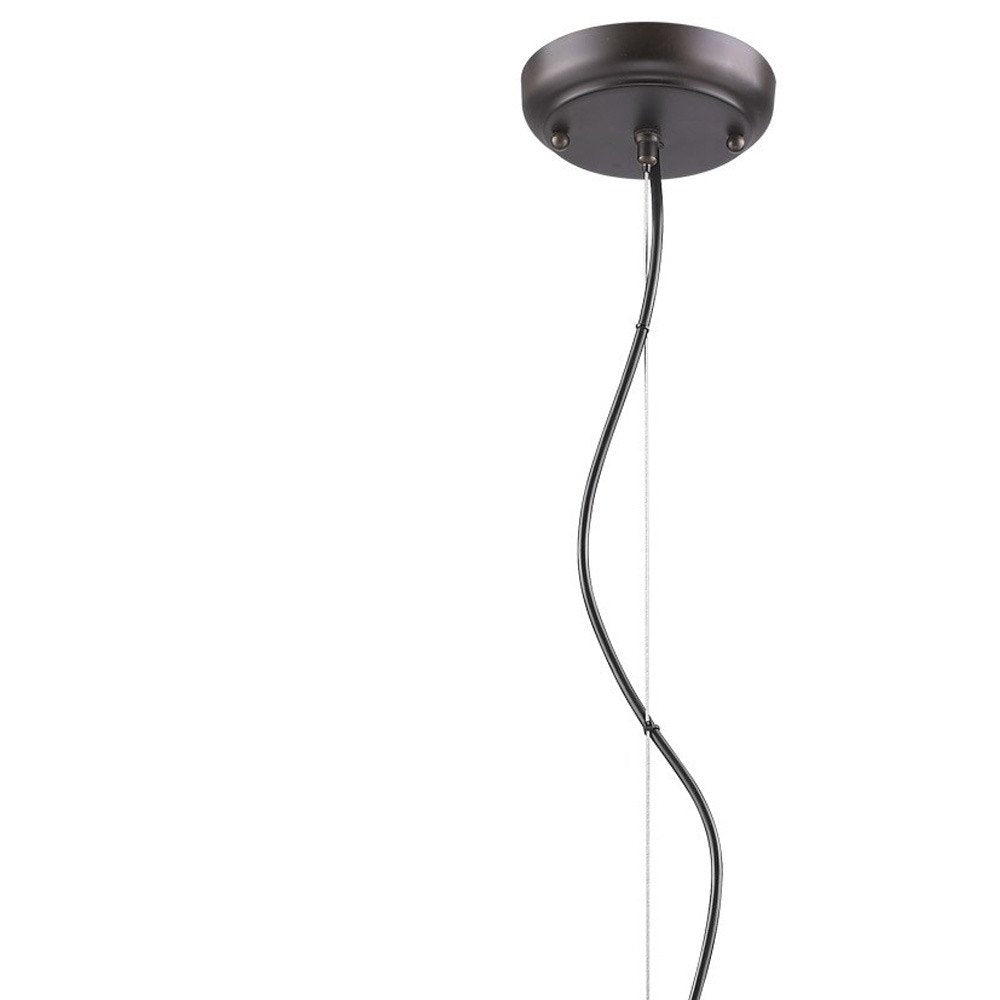 Alcove 4-Light Oil-Rubbed Bronze Pendant With Raw Brass Interior Shade on a white background