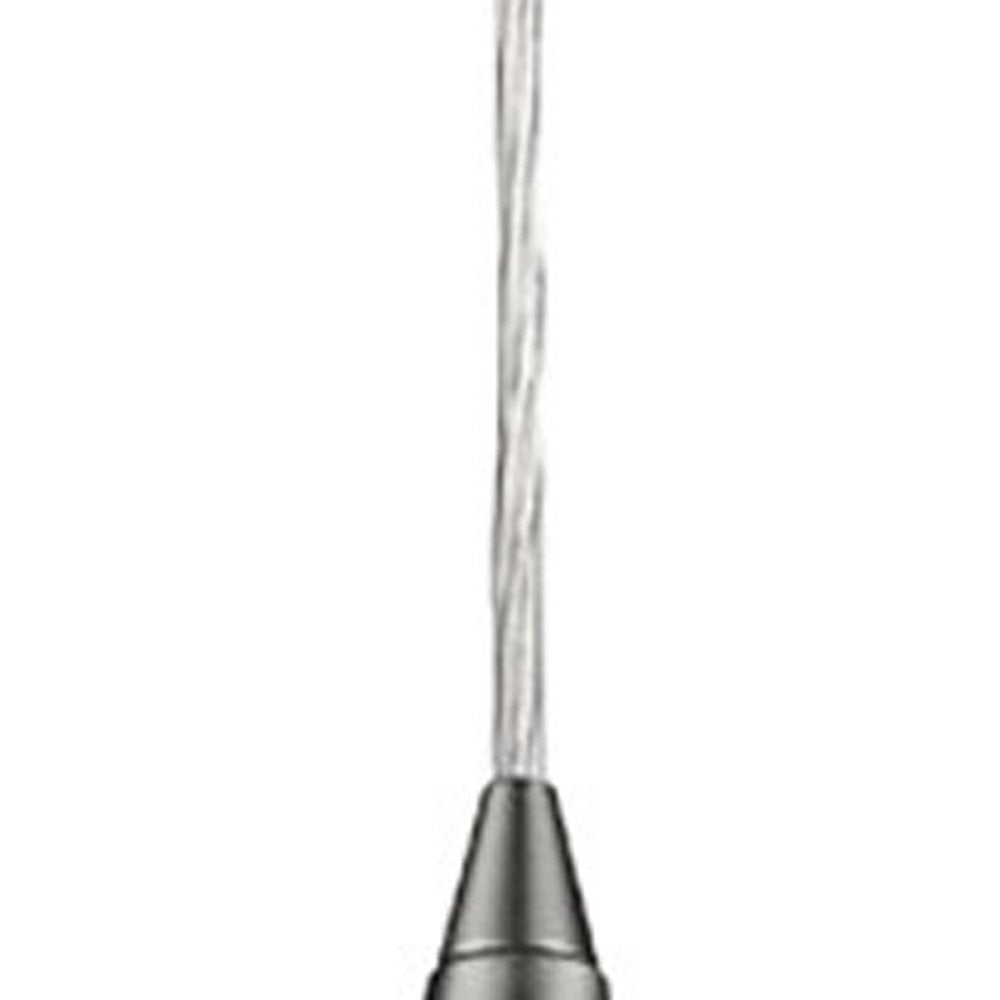 Narrow Silver Hanging Light with Glass Studs on a white background