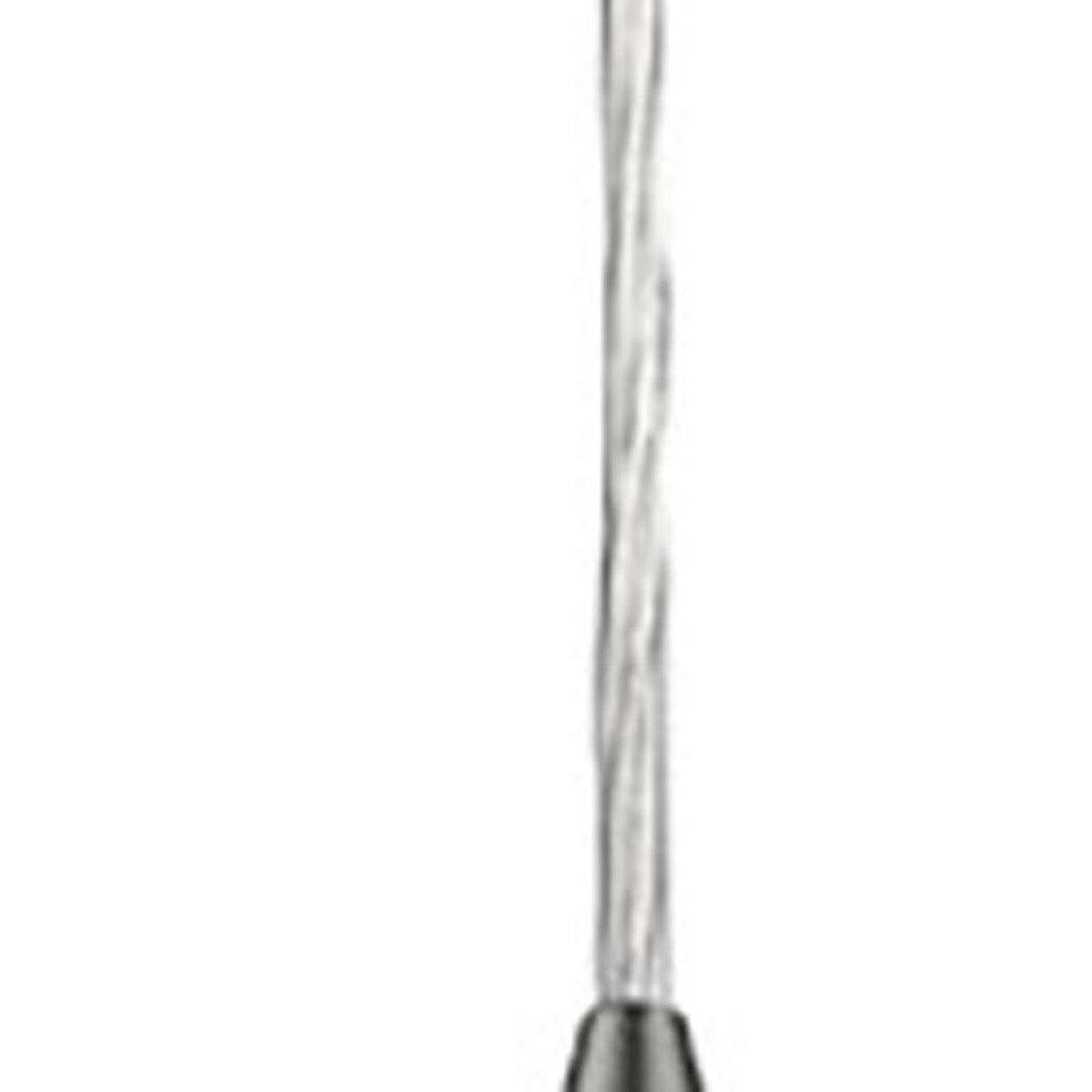Narrow Silver Hanging Light with Glass Studs on a white background