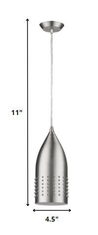 Silver Hanging Light with Glass Studs on a white background