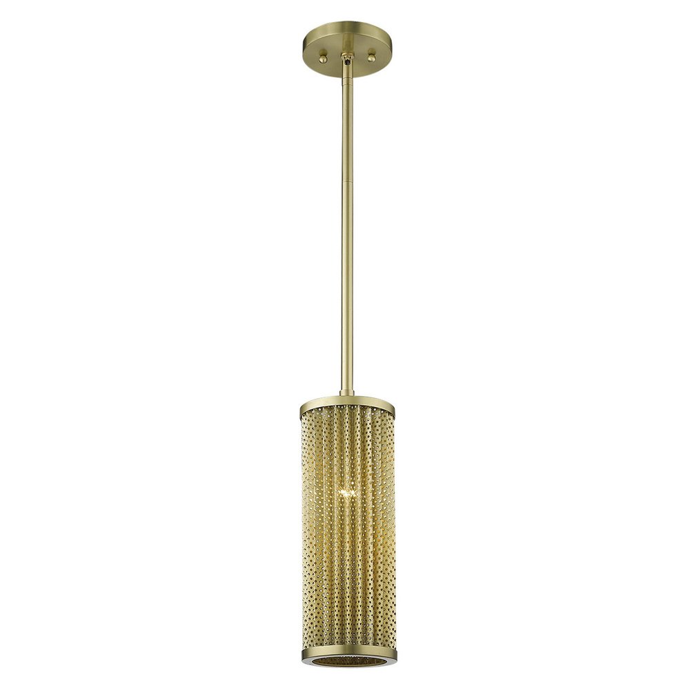 Basetti 1-Light Gold Pendant on a white background