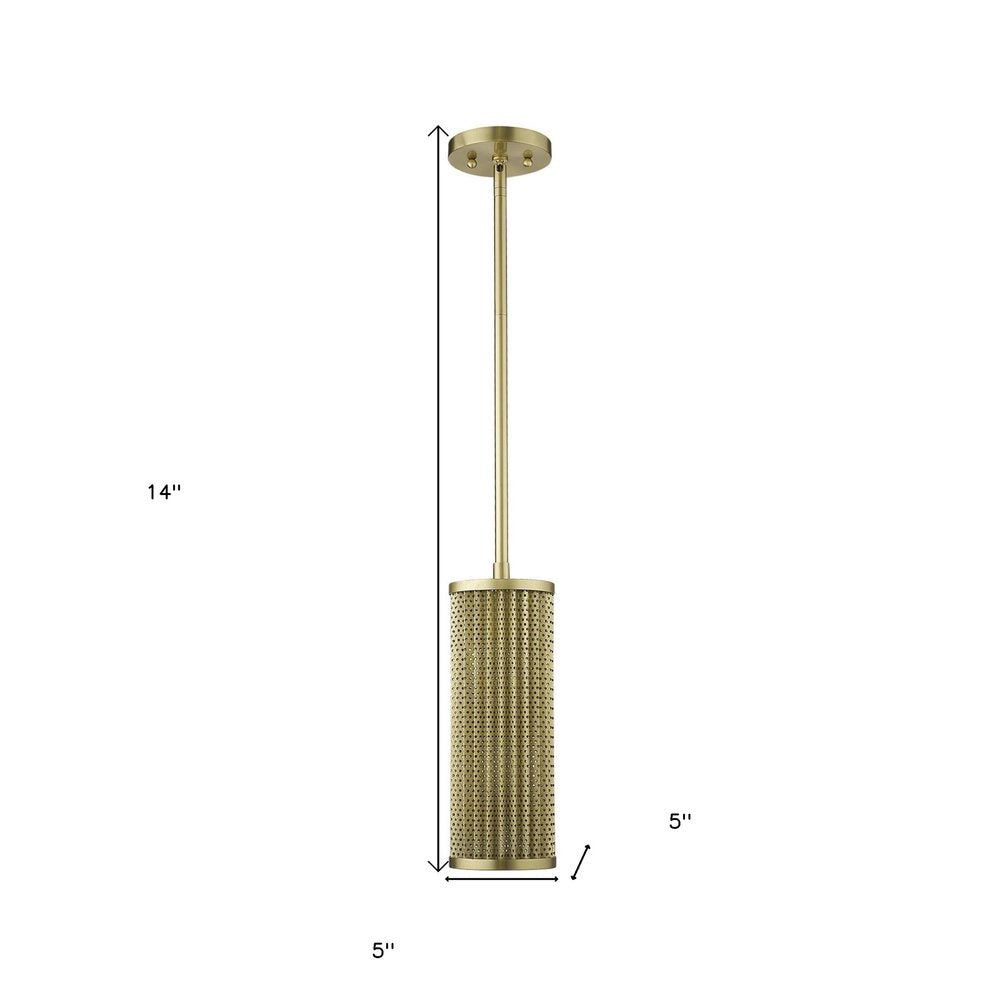 Basetti 1-Light Gold Pendant on a white background