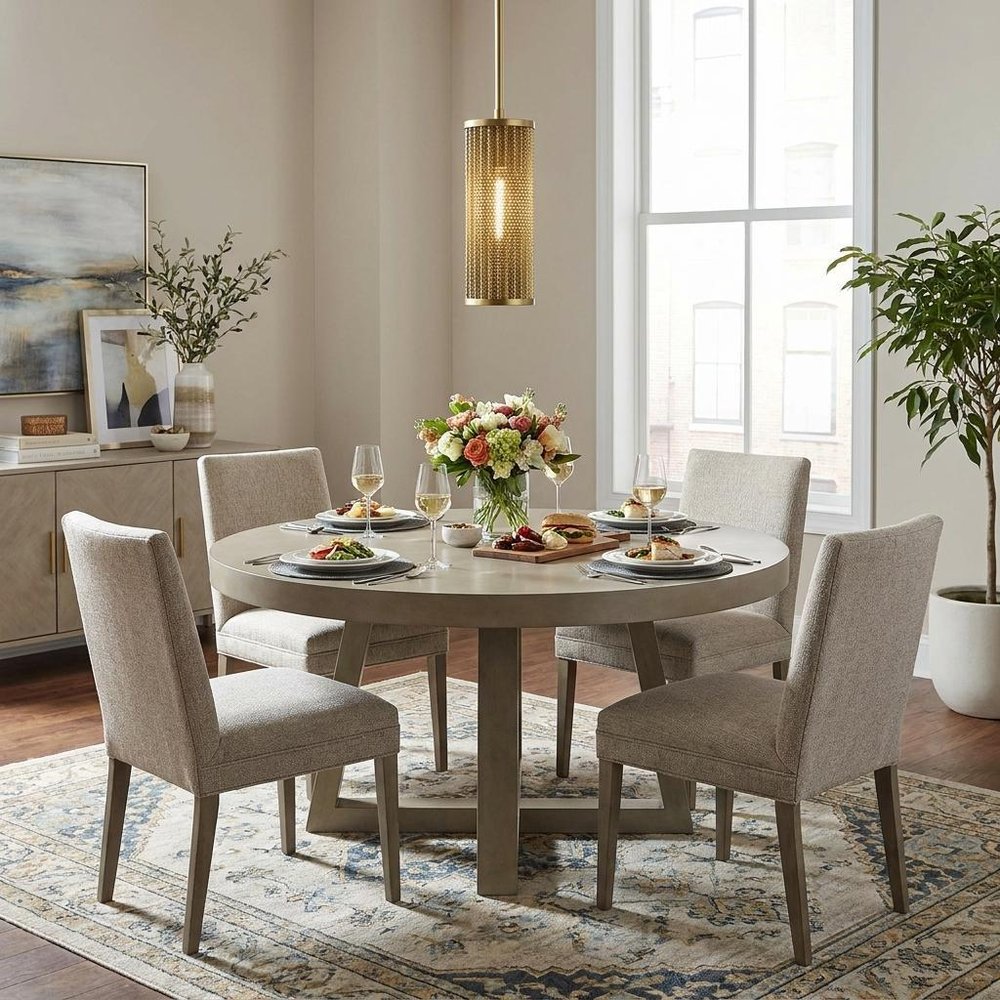 Basetti 1-Light Gold Pendant in a home interior