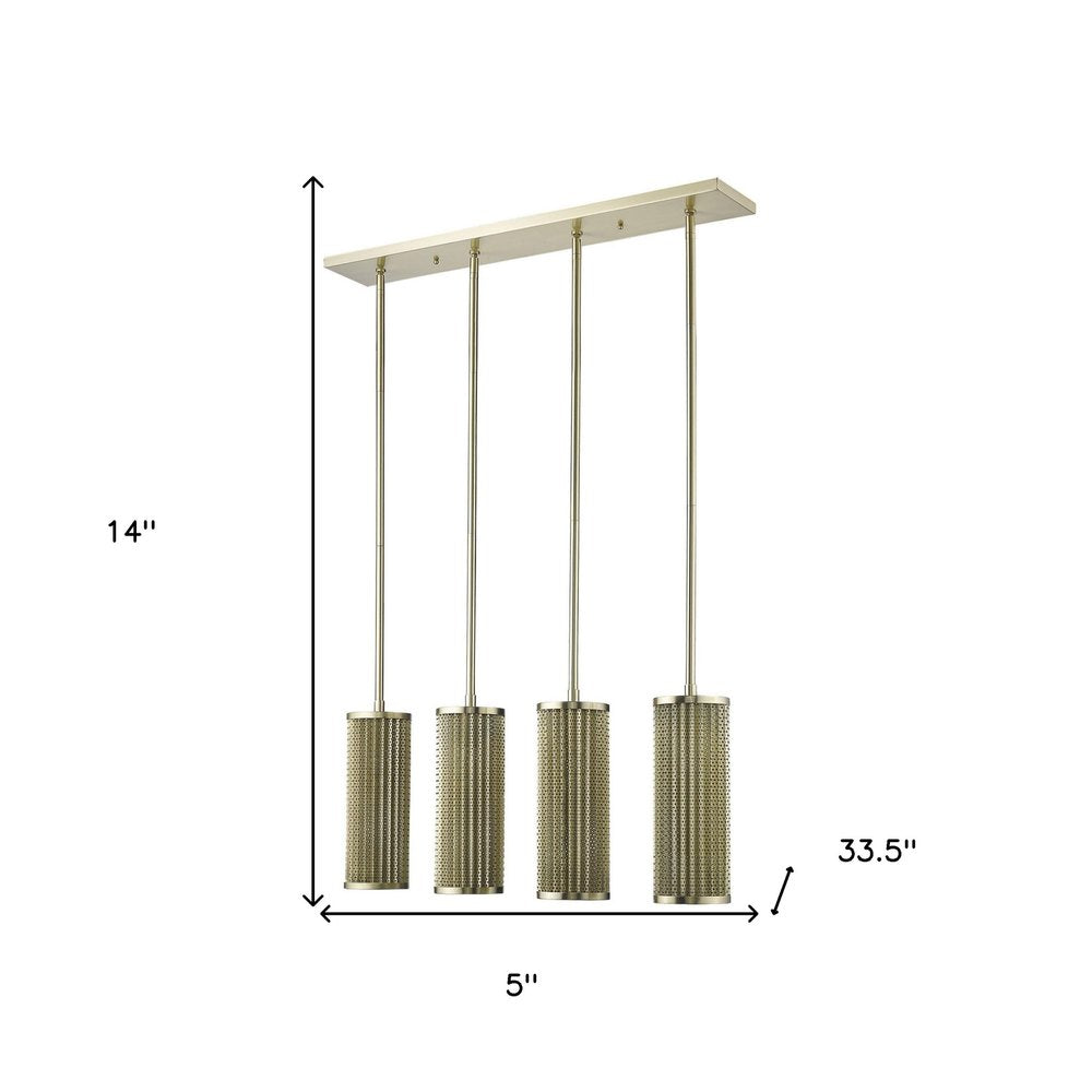 Basetti 4-Light Gold Pendant on a white background