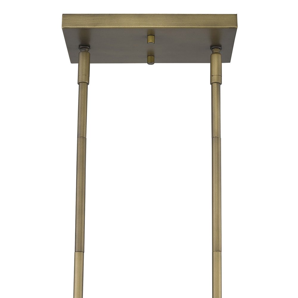 Lunette 10-Light Aged Brass Island Pendant on a white background