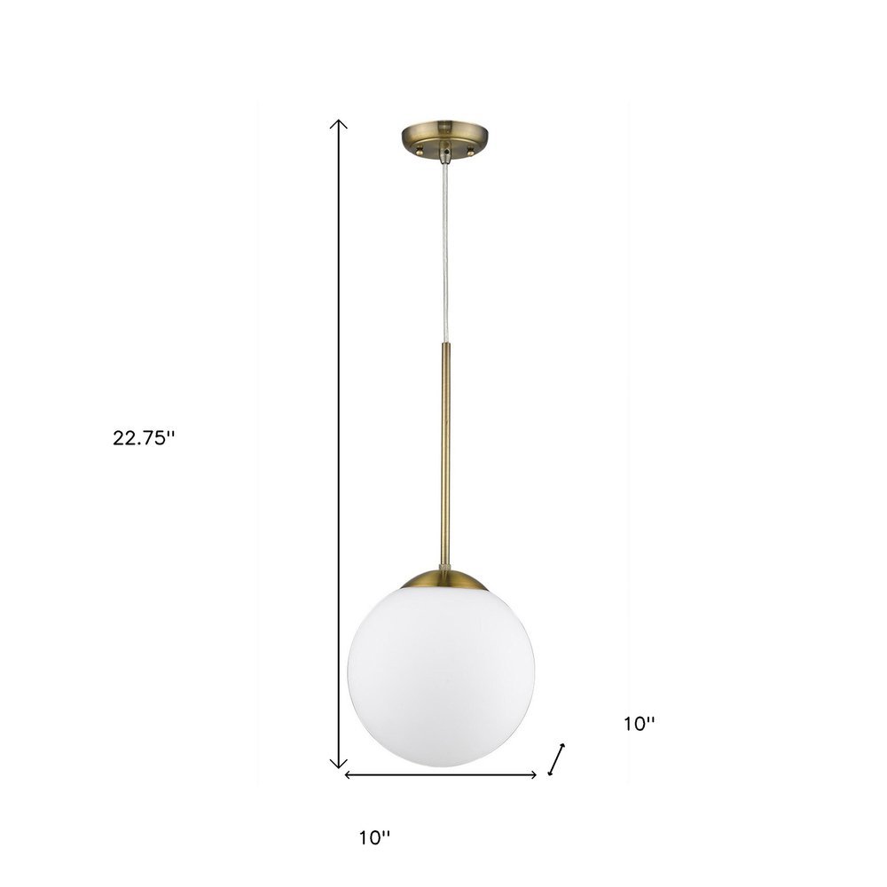 Solea 1-Light Antique Brass Pendant on a white background