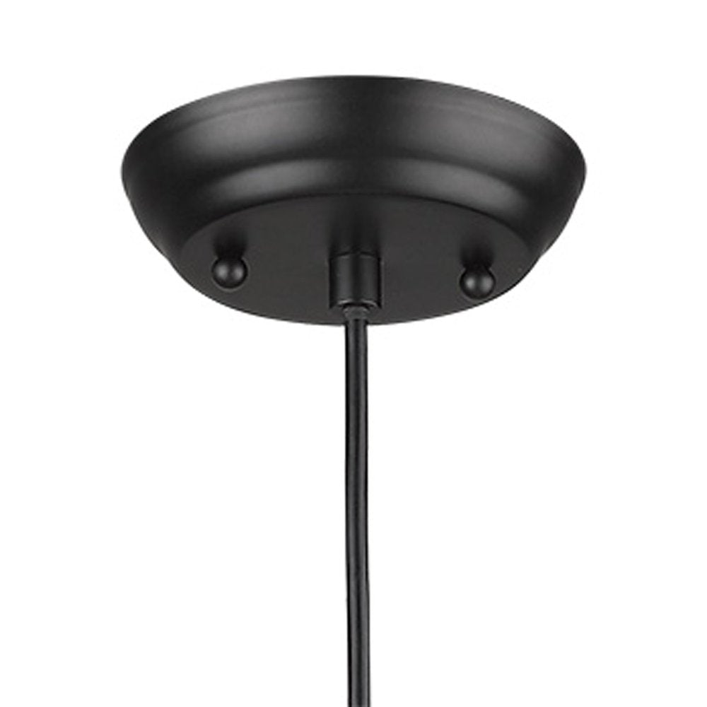 Matte Black Cork Shade Modern One Light Hanging Pendent Lamp on a white background