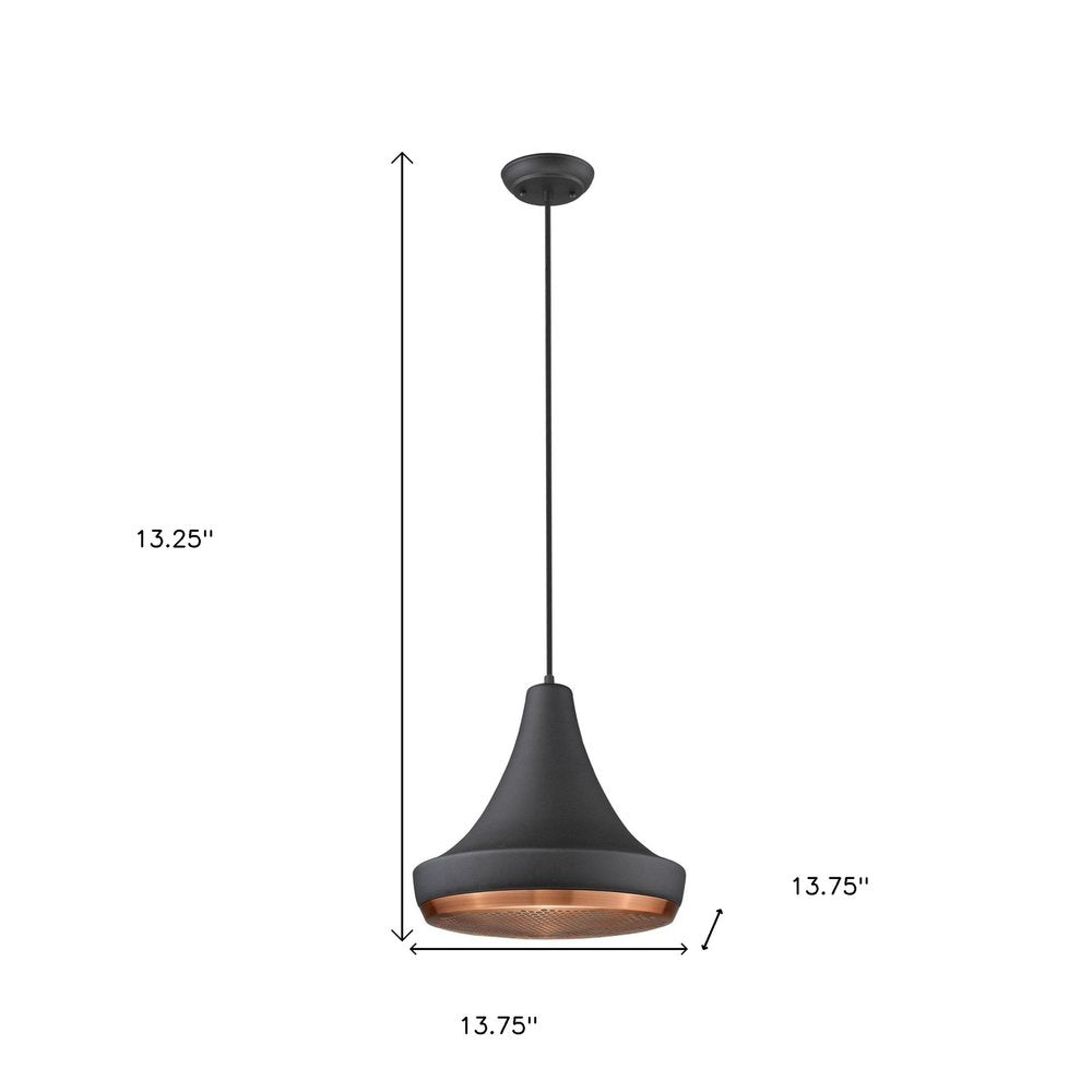 Tholos 1-Light Matte Black Pendant - SKU 398294 on a white background