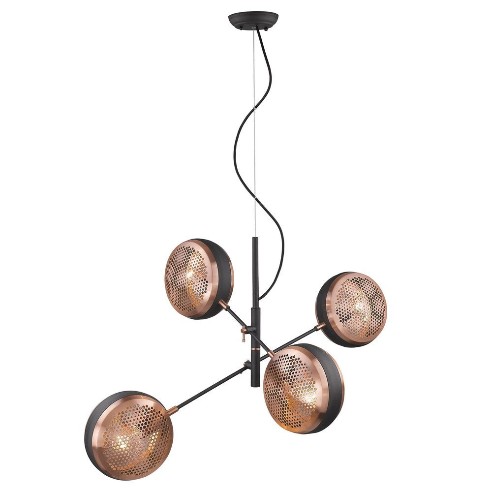 Tholos 4-Light Matte Black Pendant on a white background