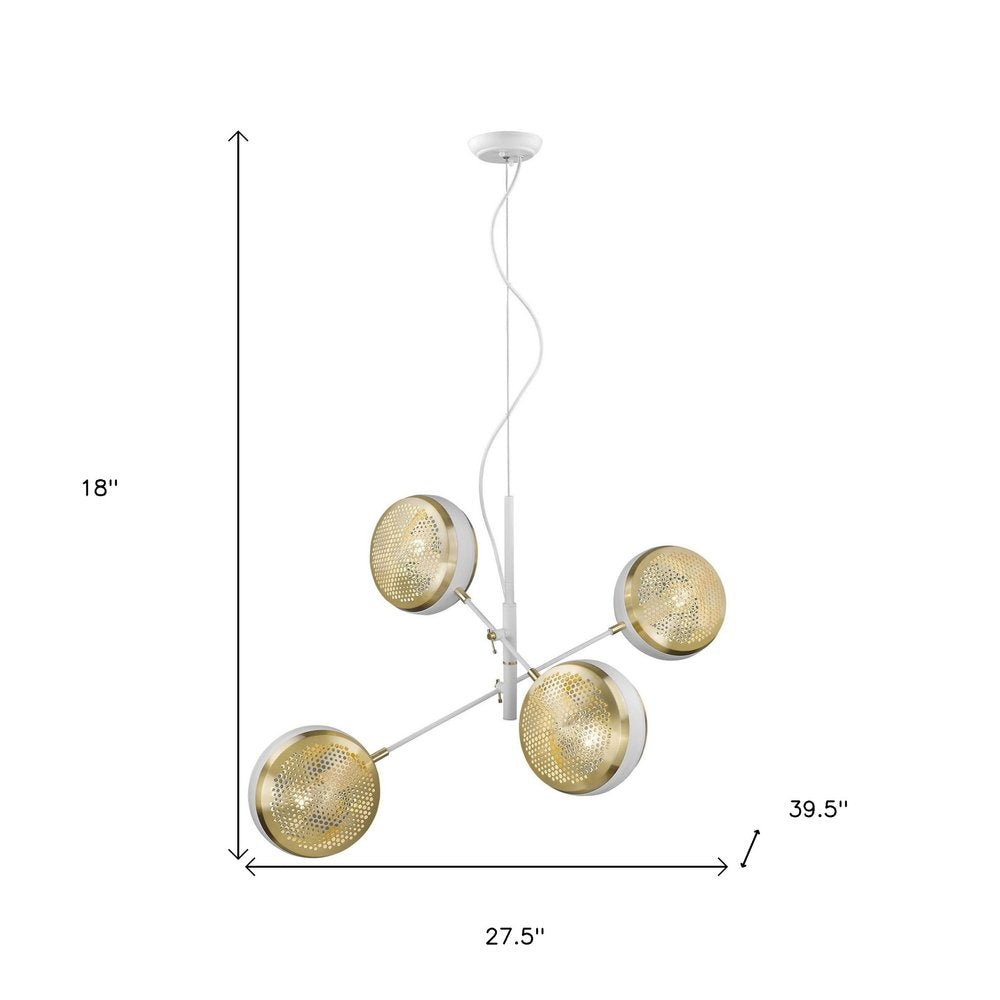 Tholos 4-Light White Pendant on a white background