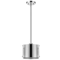 Zoom 1-Light Polished Stainless Steel Pendant With Seeded Acrylic Accents on a white background