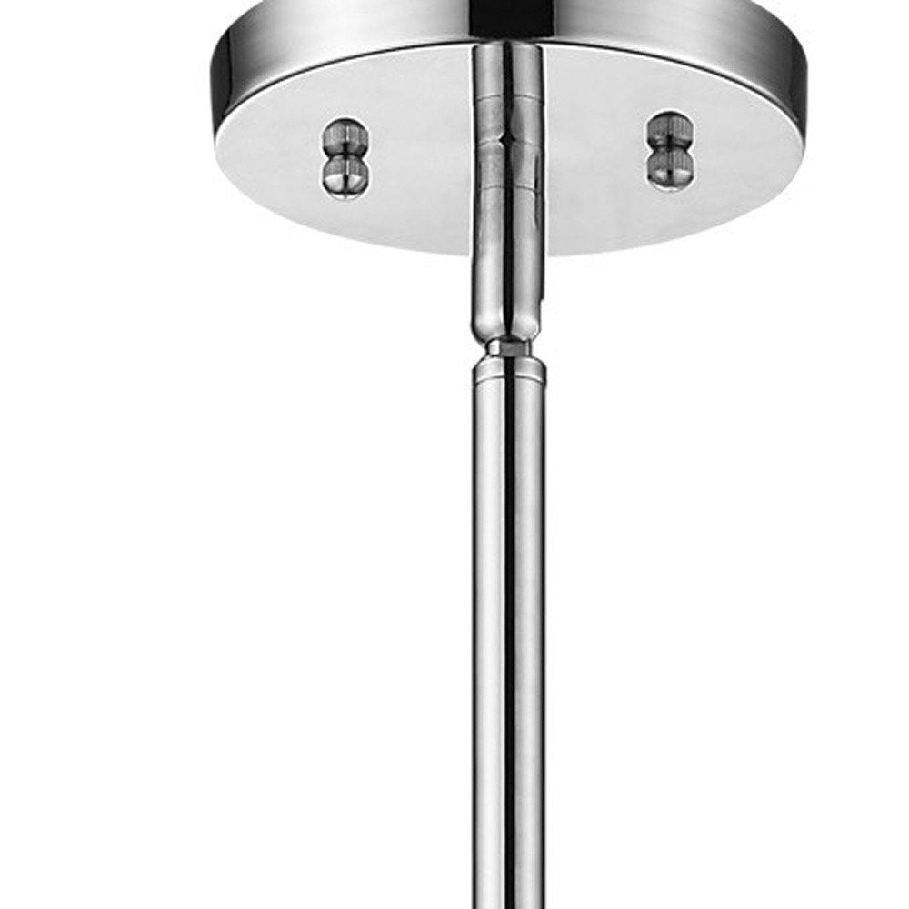 Zoom 1-Light Polished Stainless Steel Pendant With Seeded Acrylic Accents on a white background