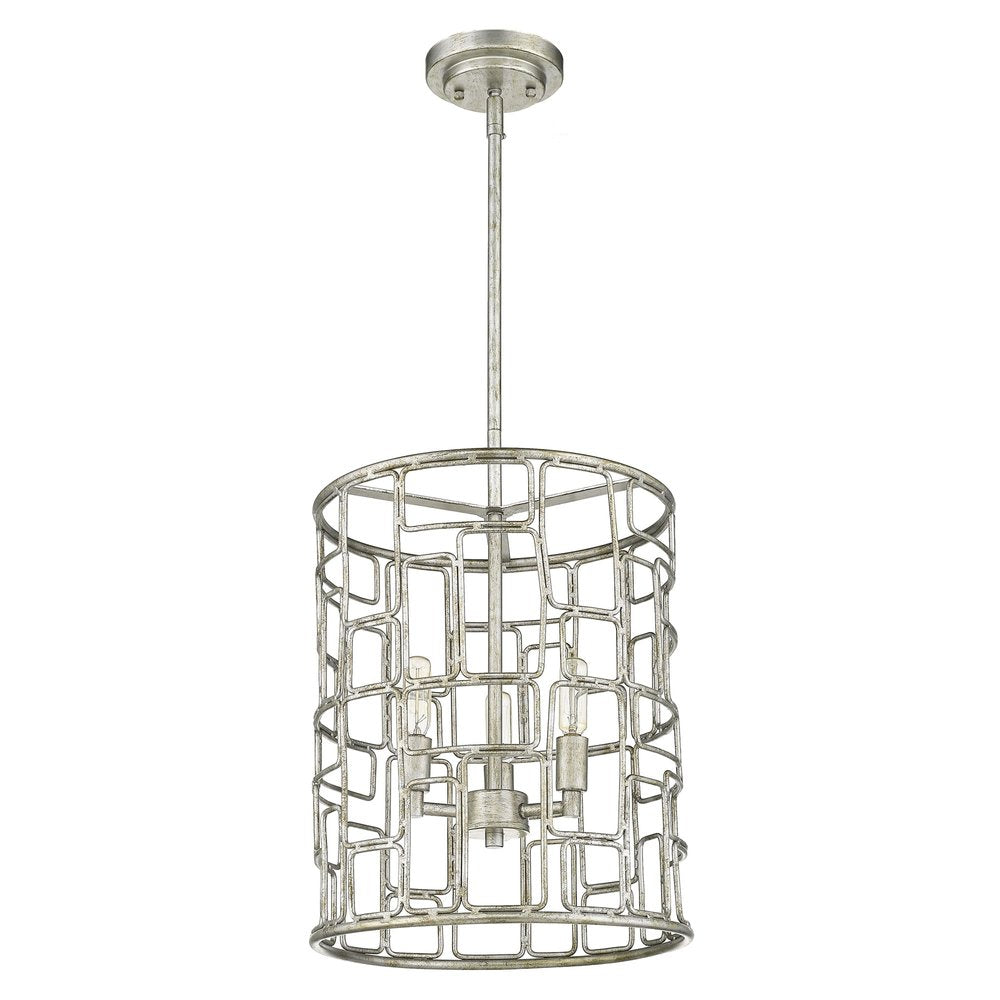 Amoret 3-Light Antique Silver Convertible Pendant on a white background