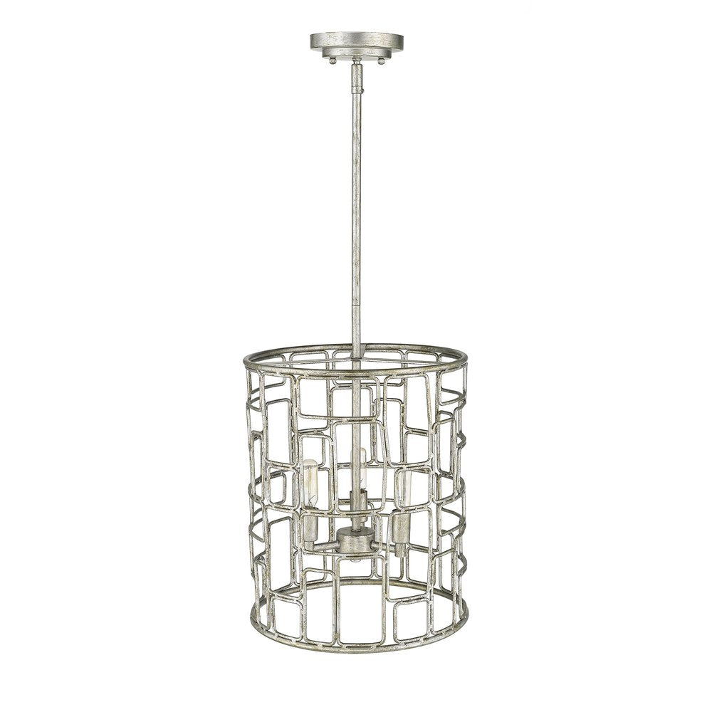 Amoret 3-Light Antique Silver Convertible Pendant on a white background