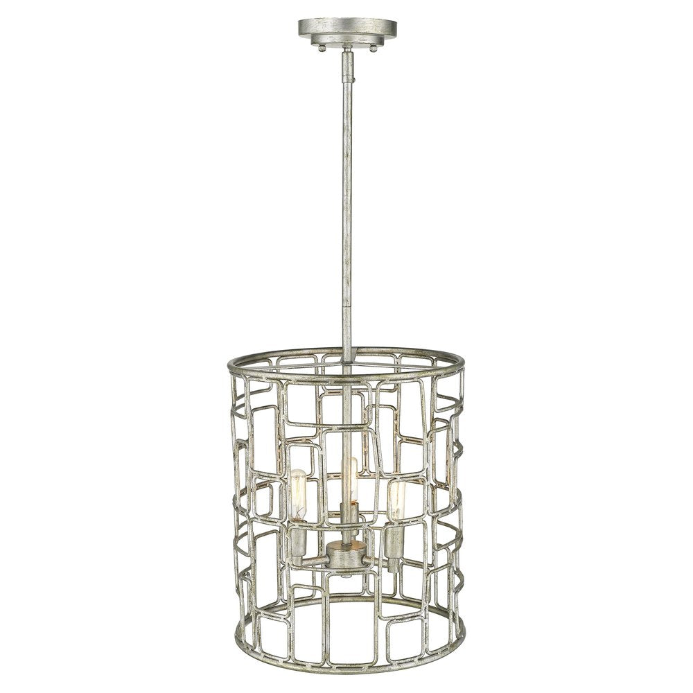 Amoret 3-Light Antique Silver Convertible Pendant on a white background