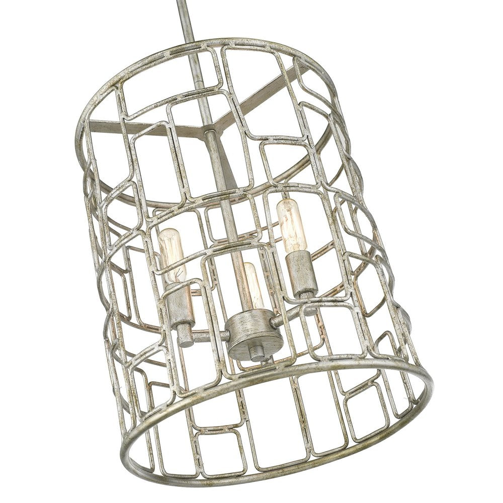 Amoret 3-Light Antique Silver Convertible Pendant on a white background
