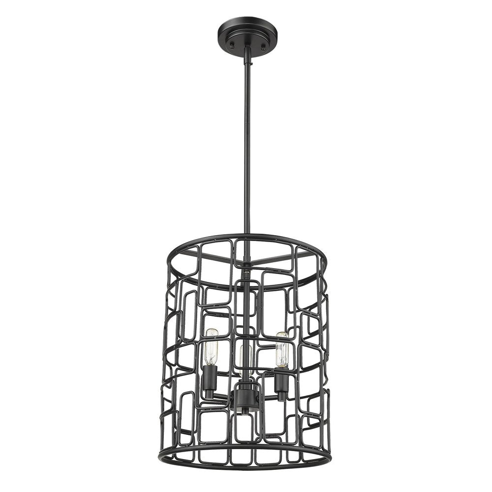 Amoret 3-Light Matte Black Convertible Pendant on a white background