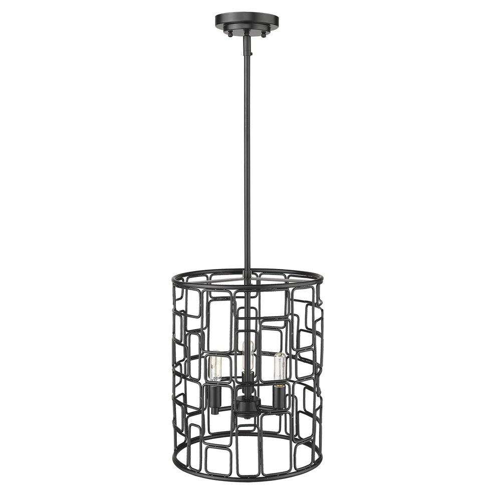 Amoret 3-Light Matte Black Convertible Pendant on a white background