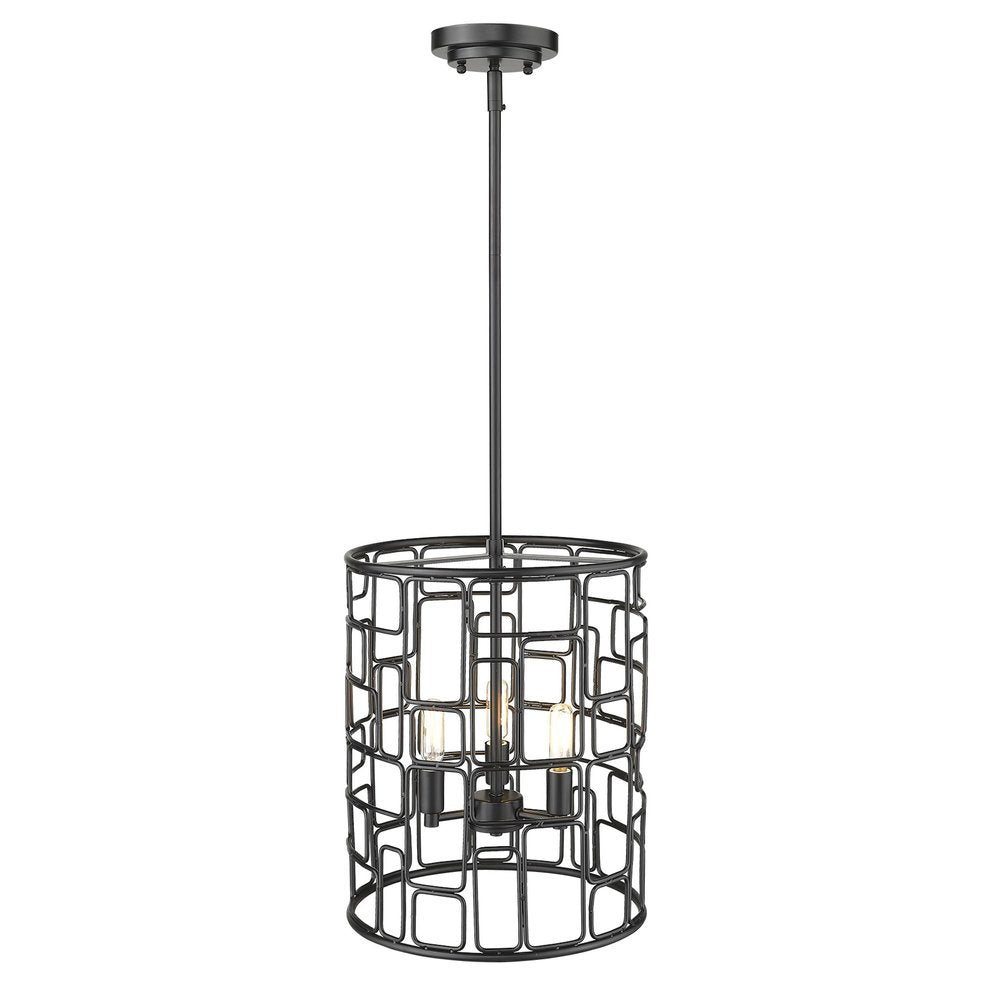 Amoret 3-Light Matte Black Convertible Pendant on a white background