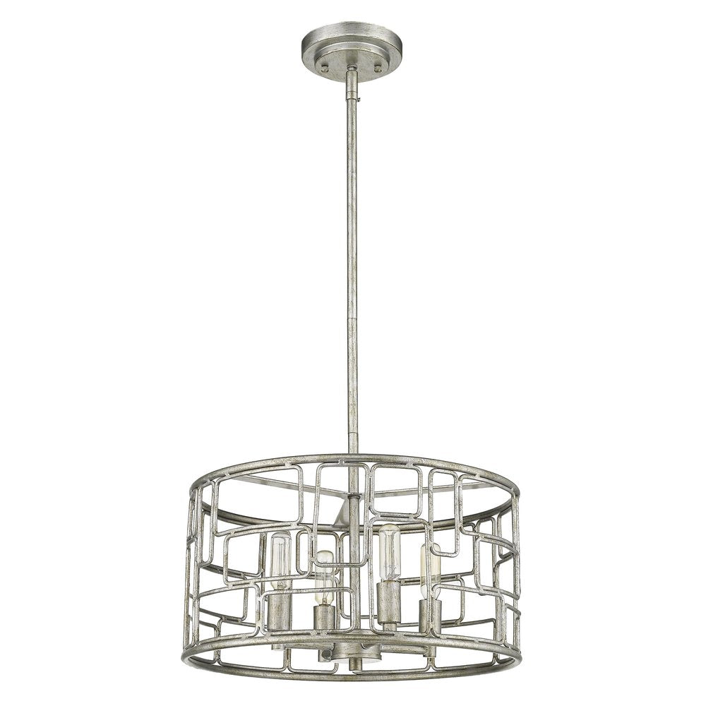 Amoret 4-Light Antique Silver Convertible Pendant on a white background