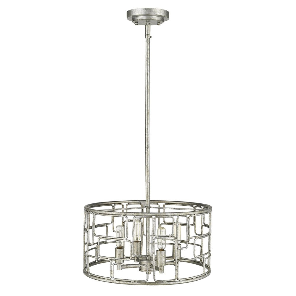 Amoret 4-Light Antique Silver Convertible Pendant on a white background