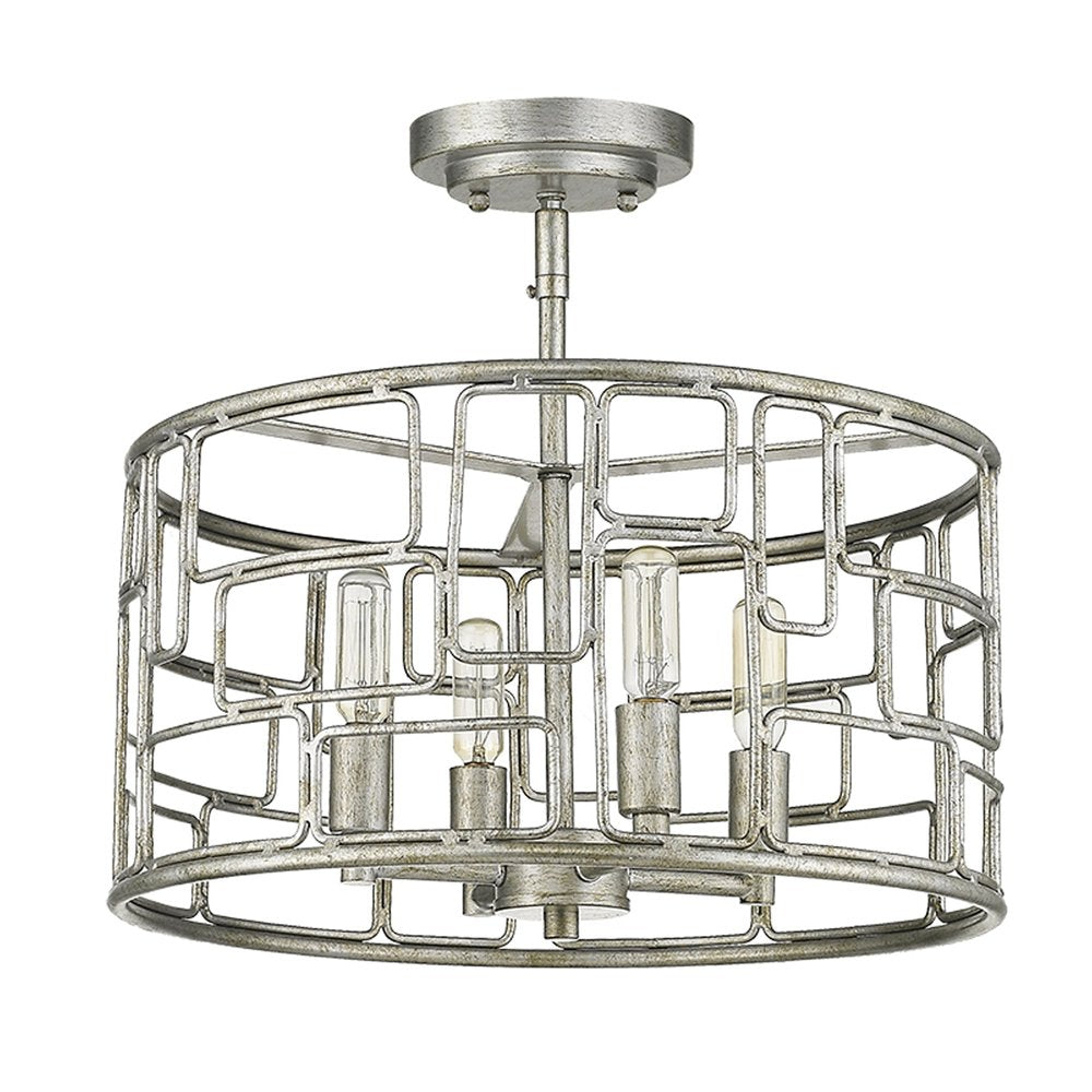 Amoret 4-Light Antique Silver Convertible Pendant on a white background