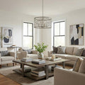 Amoret 4-Light Antique Silver Convertible Pendant in a home interior