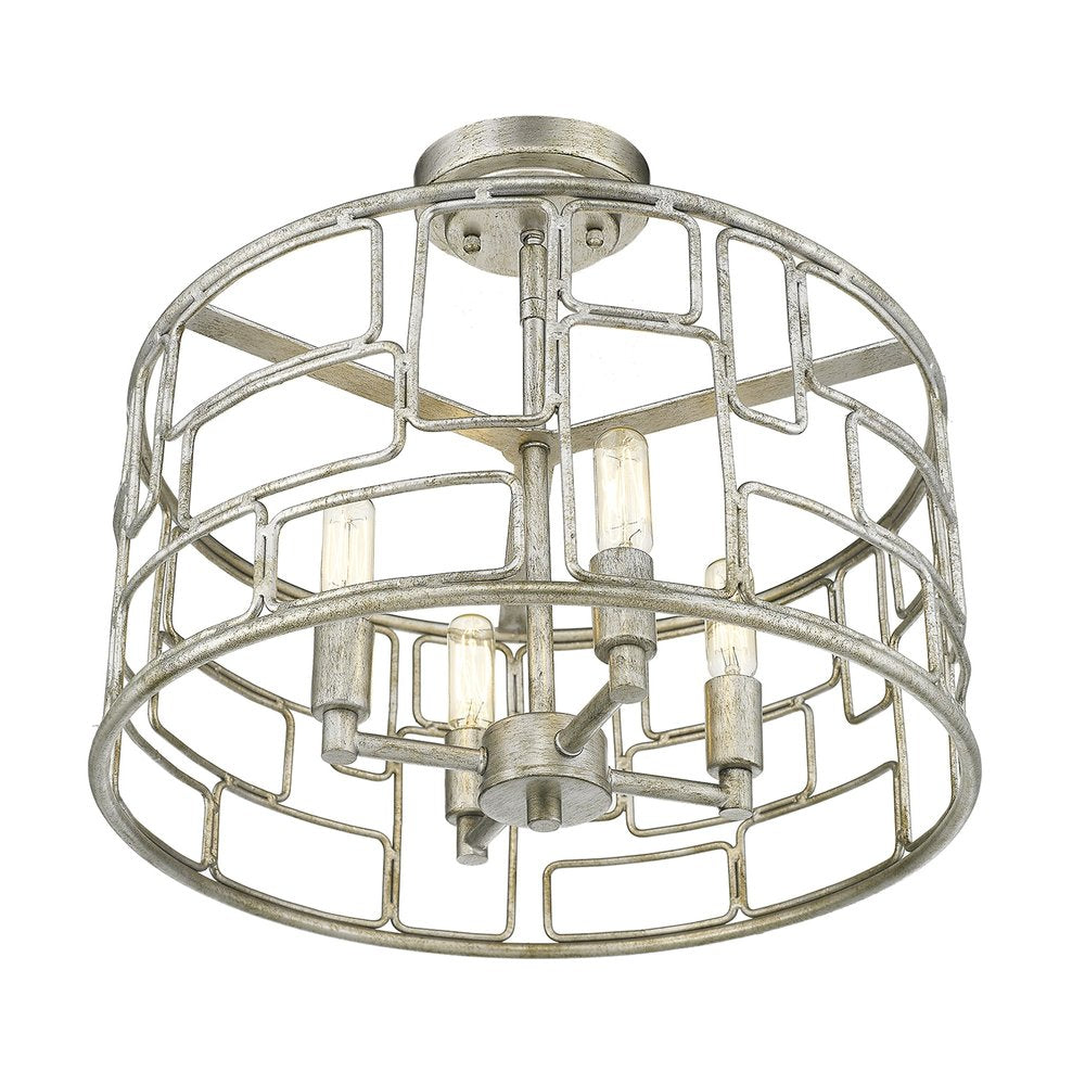 Amoret 4-Light Antique Silver Convertible Pendant on a white background