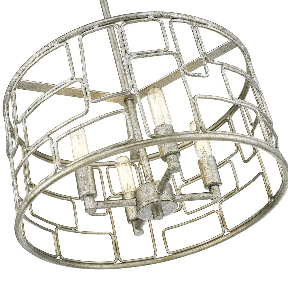 Amoret 4-Light Antique Silver Convertible Pendant on a white background