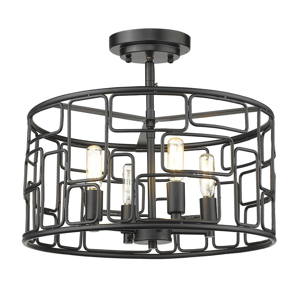 Amoret 4-Light Matte Black Convertible Pendant on a white background