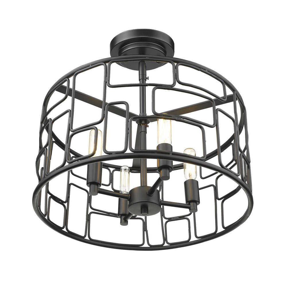 Amoret 4-Light Matte Black Convertible Pendant on a white background