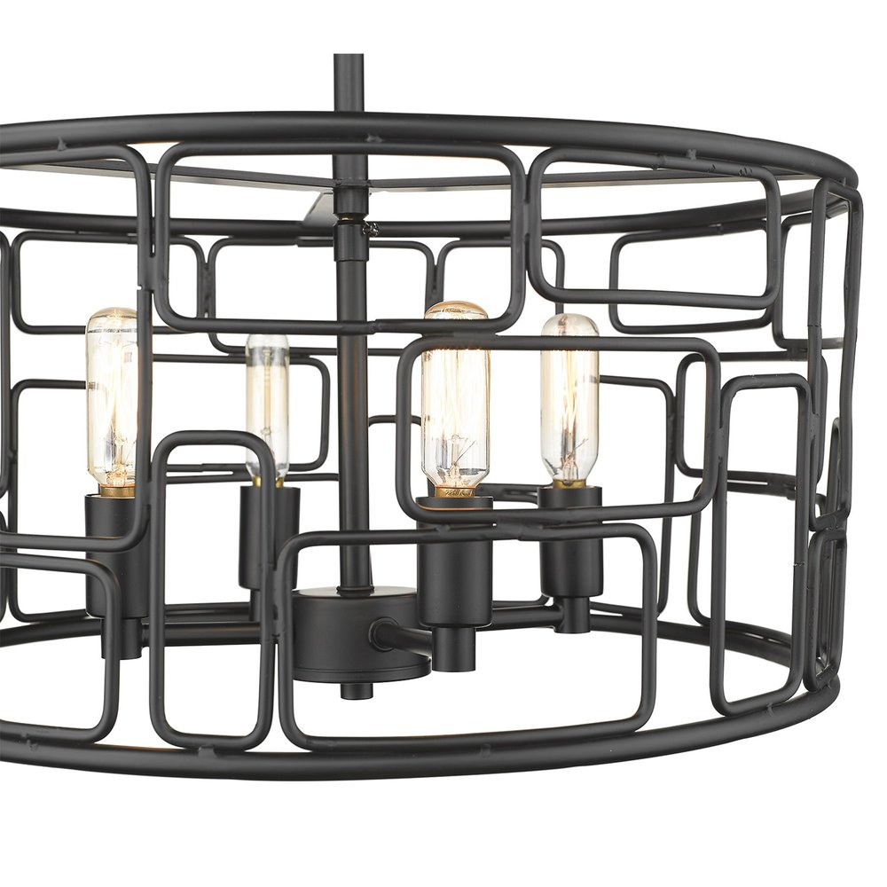 Amoret 4-Light Matte Black Convertible Pendant on a white background