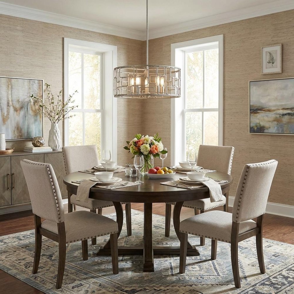 Amoret 5-Light Antique Silver Convertible Pendant in a home interior