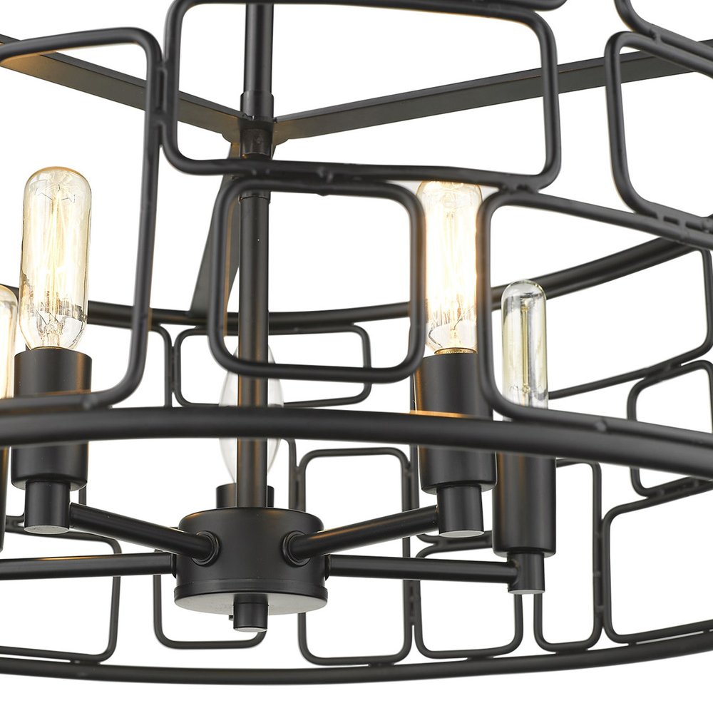 Amoret 5-Light Matte Black Convertible Pendant on a white background