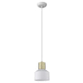 White and Gold Pendant Hanging Light on a white background