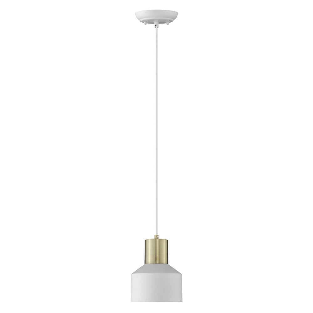 White and Gold Pendant Hanging Light on a white background