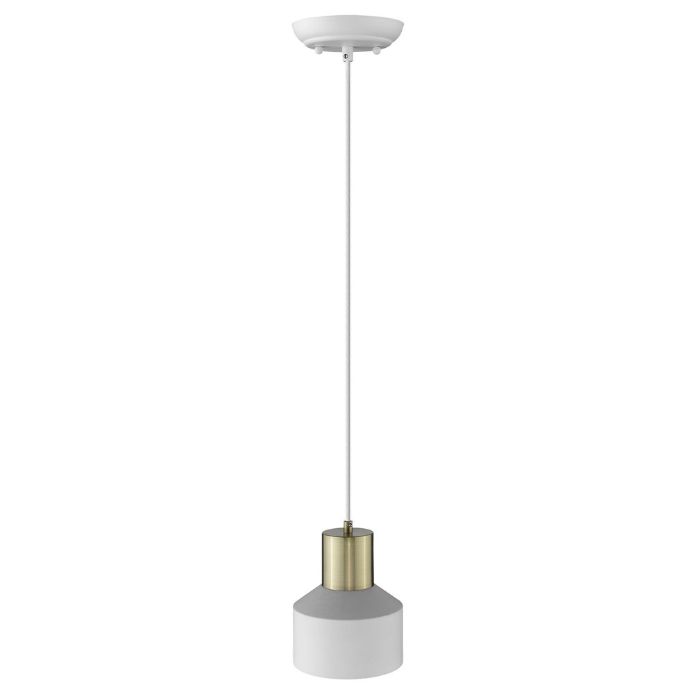 White and Gold Pendant Hanging Light on a white background