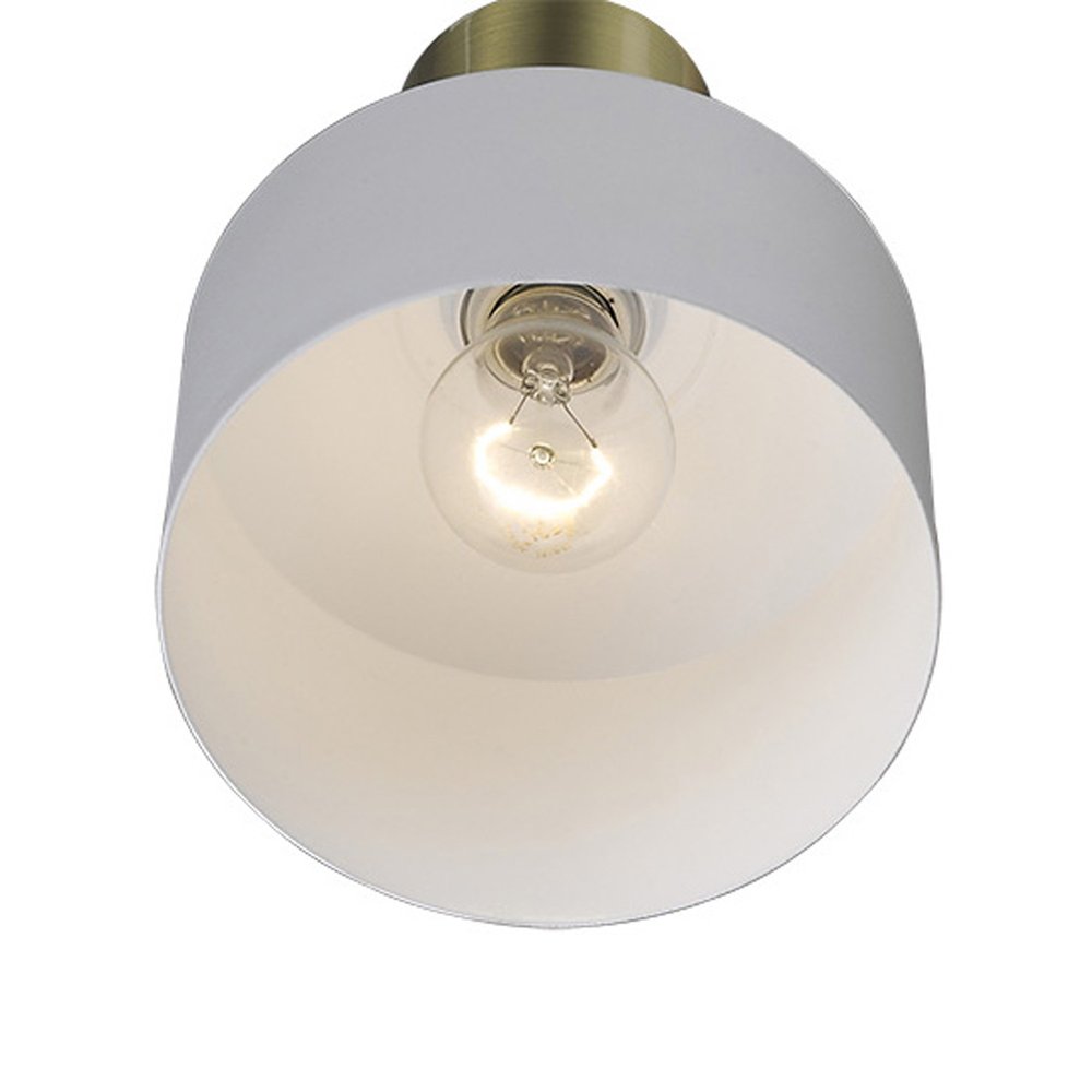 White and Gold Pendant Hanging Light on a white background