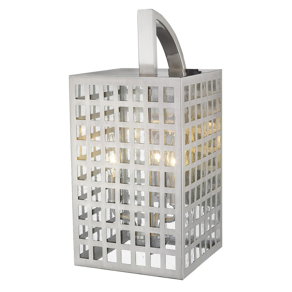 White And Clear Three Light Seeded Dimmable Outdoor Hanging Lights With White And Clear Shades